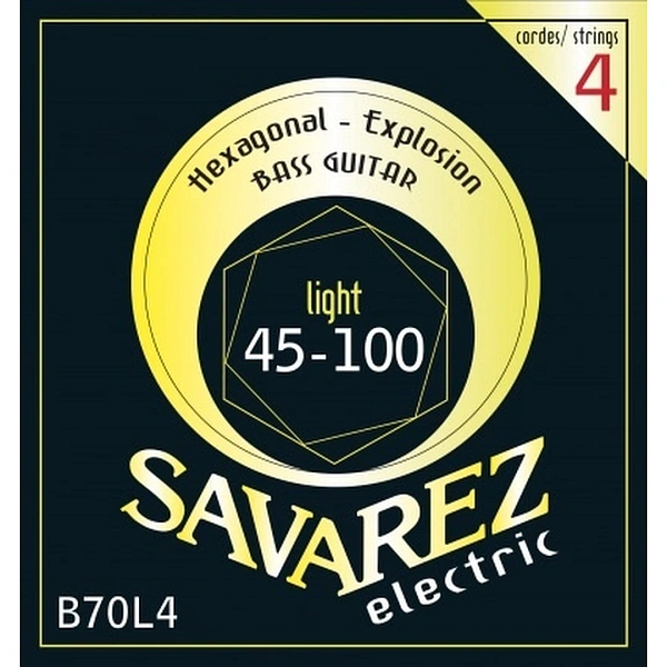 Струны для бас-гитары Savarez B70L4 Hexagonal Explosion 45-100
