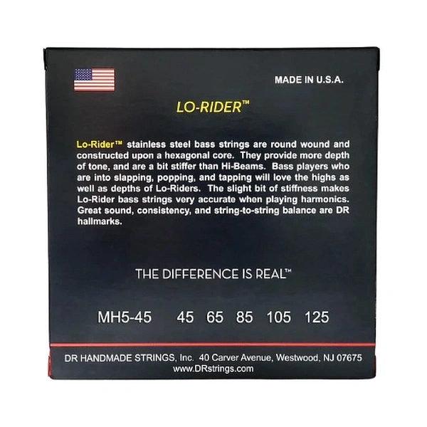 Струны для бас-гитары DR Lo-Rider MH5-45 45-125 5-Strings