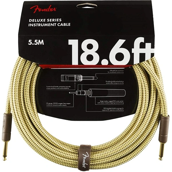 Инструментальный кабель Fender 18.6″ Deluxe Series Tweed
