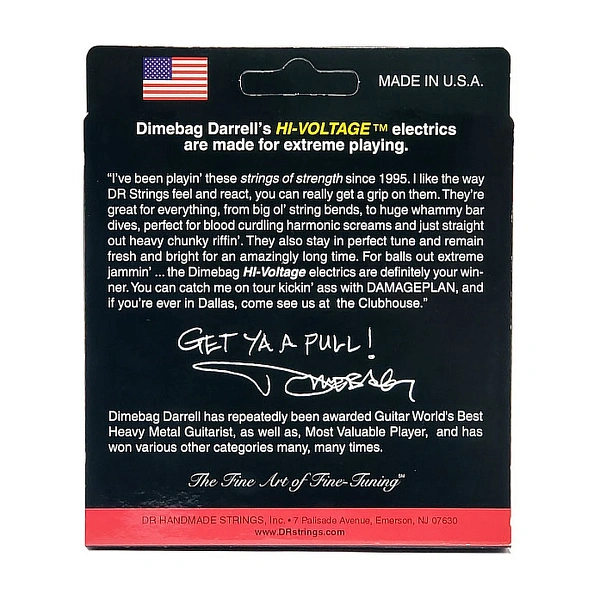 Струны для электрогитары DR Dimebag Darrell Hi-Voltage DBG-11 11-50