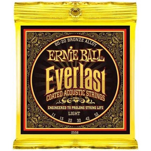 Струны для акустической гитары Ernie Ball 2558 Everlast 80/20 Bronze Light 11-52