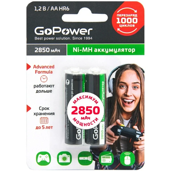 Аккумуляторы GoPower 00-00015318 AA/HR6 Ni-MH