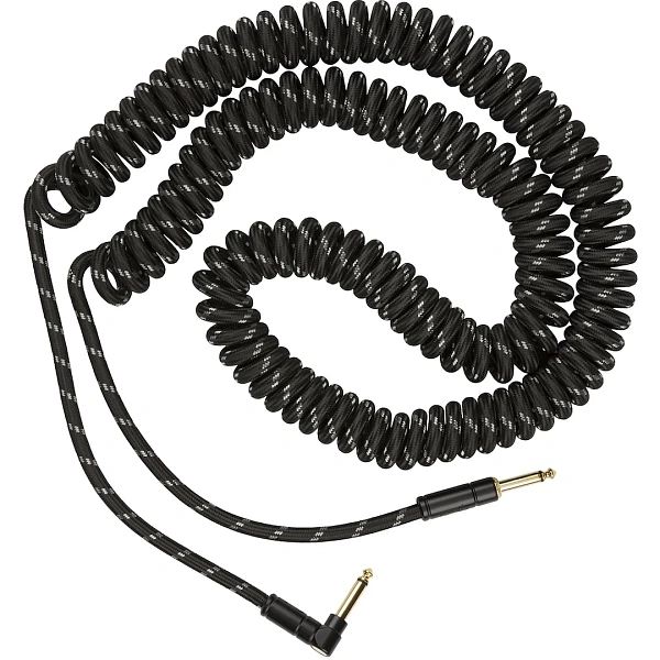 Инструментальный кабель Fender 30″ Deluxe Series Coil Cable Black Tweed