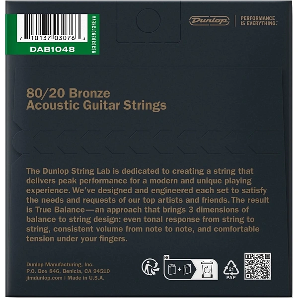 Струны для акустической гитары Dunlop DAB1048 10-48