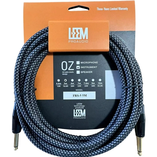 Инструментальный кабель Leem FRS-3 GR/BK