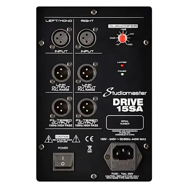 Сабвуфер активный Studiomaster DRIVE15SA