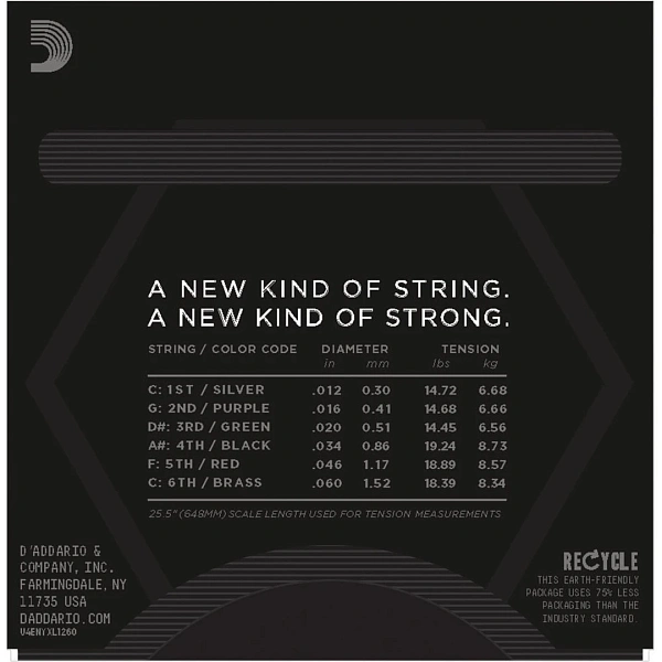 Струны для электрогитары D’Addario NYXL1260 12-60