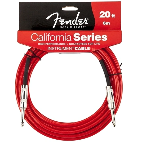 Инструментальный кабель Fender 20' California Candy Apple Red