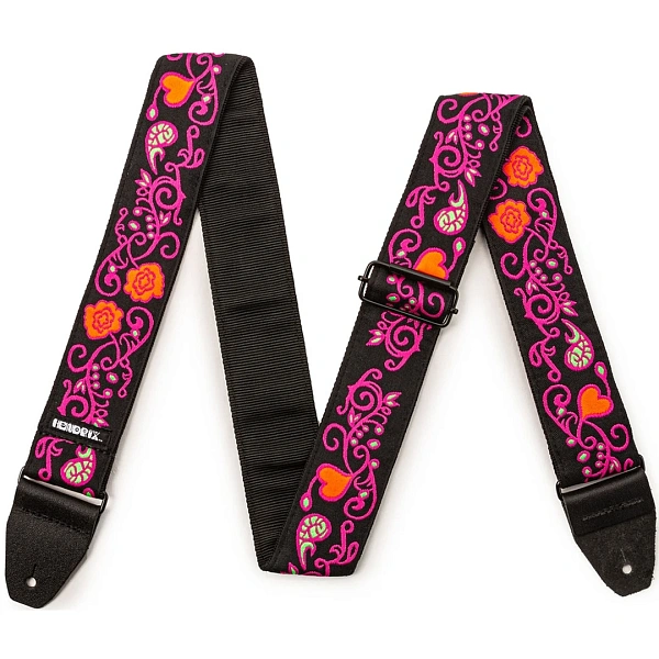Ремень для гитары Dunlop JH22 Hendrix Blacklight Monterey Pink